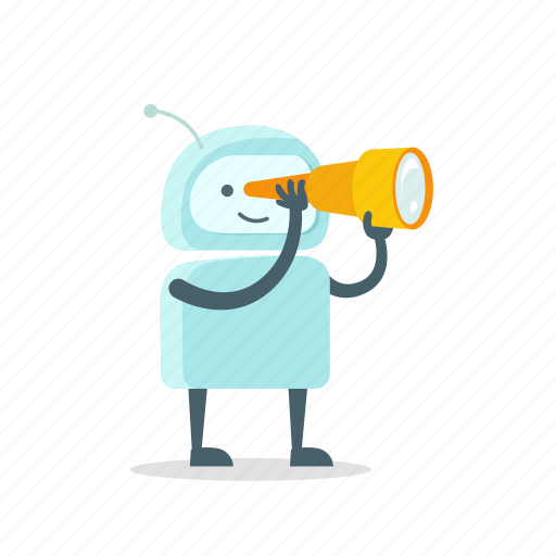 Android, find, look, robot, spyglass, sticer, telescope icon - Download on Iconfinder
