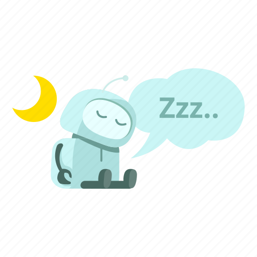 Android, energy-saving, moon, night, robot, sleep, sticer icon - Download on Iconfinder