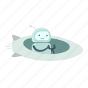 flying saucer, robot, spaceship, sticer, ufo