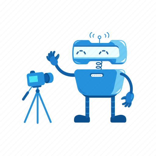 Robot, video blogger, selfie, photo, camera, character icon - Download on Iconfinder