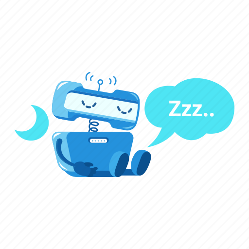 Robot, sleep, hibernation, night, waiting icon - Download on Iconfinder