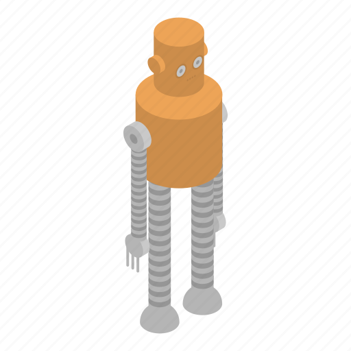 Cartoon, fashion, isometric, legs, long, retro, robot icon - Download on Iconfinder