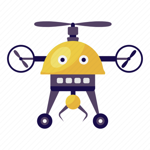 Artificial intelligence, drone flight, drone machine, drone robot, logistic drone, mechanical robot icon - Download on Iconfinder