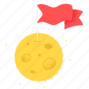exploration, moon, flag, landing
