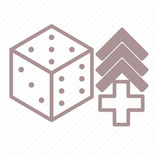 D6, dice, increase, modifier, roleplay, tabletop icon - Download on Iconfinder