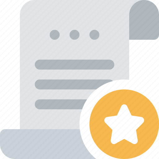 Document, favorite, file, roll, star, bill, payment icon - Download on Iconfinder