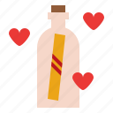 bottle, letter, love, romance