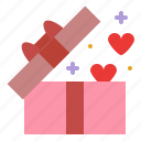 box, gift, heart, romance
