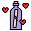 bottle, letter, love, romance 