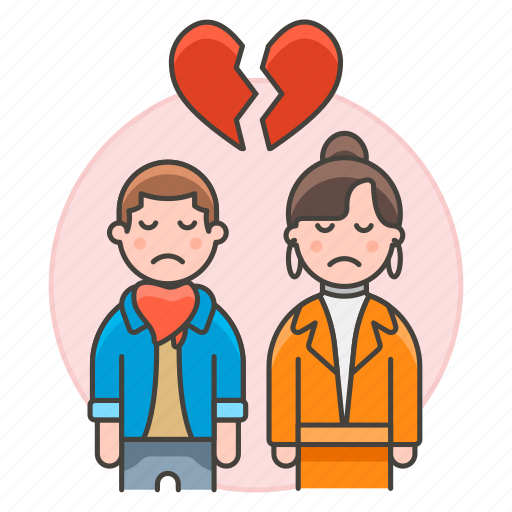 Breakup, broken, couple, divorce, ending, heart, relationship icon - Download on Iconfinder