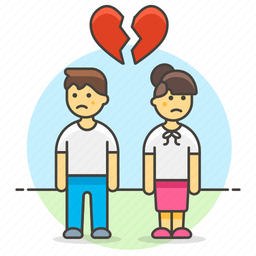 Sorrow, separation, romance, couple, heart, breakup, broken icon - Download on Iconfinder