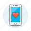heart, notification, online, phone, application, romance, dating, love, smartphone 