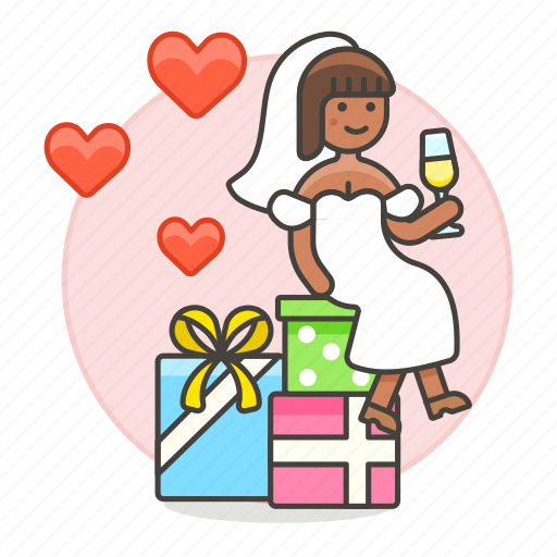 Bride, celebration, champagne, gifts, marriage, party, romance icon - Download on Iconfinder