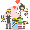 groom, marriage, spouse, couple, wedding, bride, romance, party, gifts, celebration