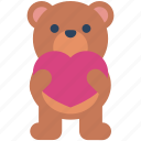 bear, heart, love, romance, teddy, toy