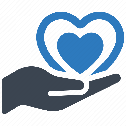 Love, heart, hand, in, care, charity, give icon - Download on Iconfinder
