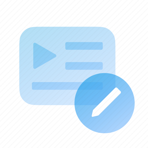 Playlist, play, video, music, edit, write icon - Download on Iconfinder