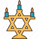 candles, hanukkah, star, jewish, traditional