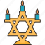 candles, hanukkah, star, jewish, traditional 