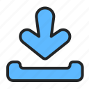 arrow, arrows, directional, download, indicator, receive