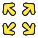 arrow, arrows, directional, enlarge, indicator, open