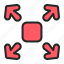 arrow, arrows, directional, expand, fullscreen, indicator, interface 