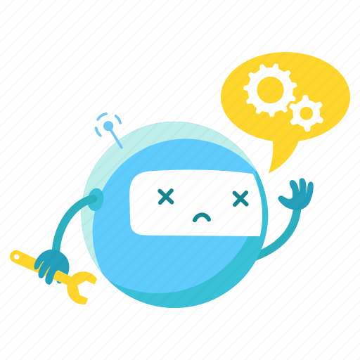 Round, robot, breaking, error, support icon - Download on Iconfinder