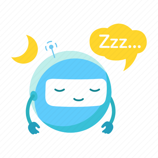 Round, robot, hibernation, sleeping icon - Download on Iconfinder