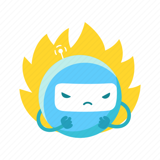 Robot, angry, fire, flame icon - Download on Iconfinder