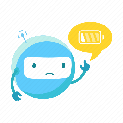 Round, robot, battery, low, energy, power, charge icon - Download on Iconfinder
