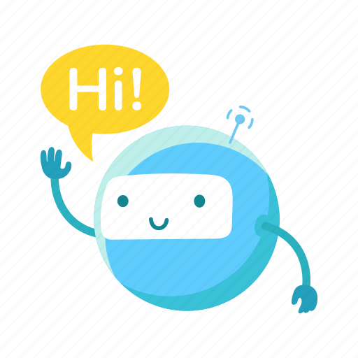 Round, robot, says, hi, message icon - Download on Iconfinder