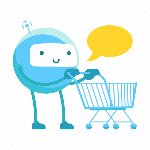 Round, robot, shopping, trolly, basket, shop, buy icon - Download on Iconfinder