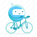 round, robot, bicycle, electric bike, ride