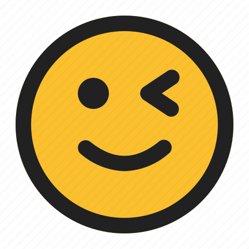 Emoji, emoticon, expression, face, smiling, winked icon - Download on Iconfinder