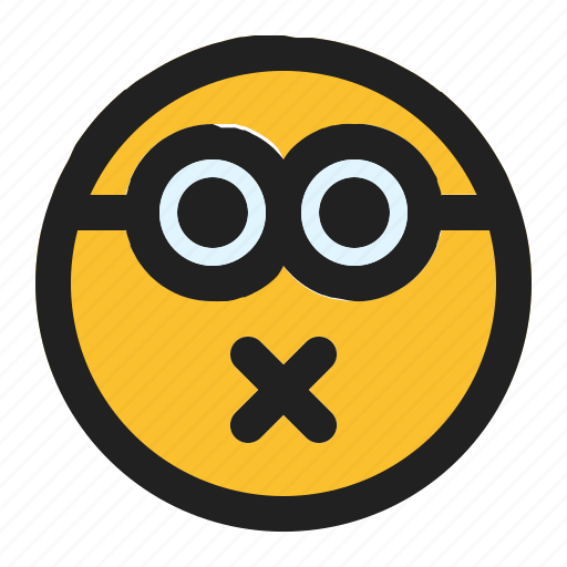 Emoji, emoticon, expression, face, minion, shut, up icon - Download on Iconfinder