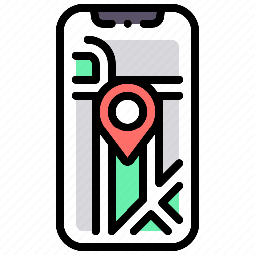 Phone, navigation, location, map icon - Download on Iconfinder
