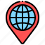 geo, globe, location, pin 