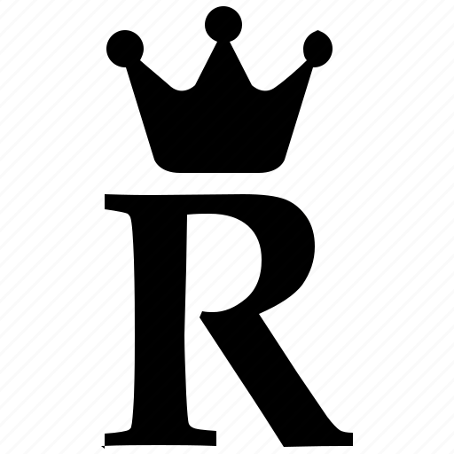 Alphabet, crown, english, letter, r, royal icon
