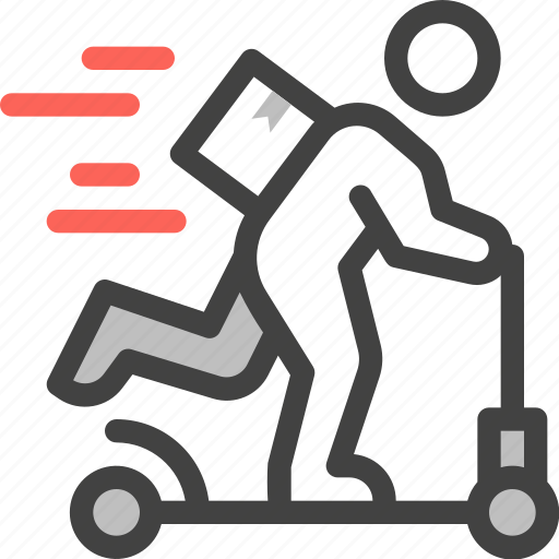 Contactless, untact, scooter, delivery, express, courier, man icon - Download on Iconfinder