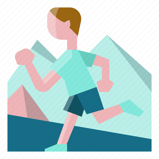 Man, trail, running, sport, peak, mountain icon - Download on Iconfinder