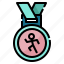 medal, running, winner, competition, sport 