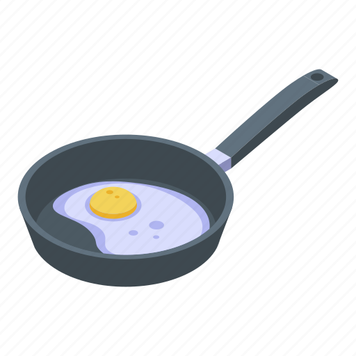 Cartoon, diet, egg, food, fried, isometric, kitchen icon - Download on Iconfinder