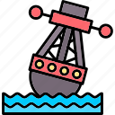buoy, signaling, emergency, floating, signal, sea