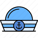 sailor, hat, captain, anchor, sea, cap, boat, ocean
