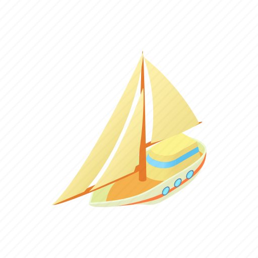 Cartoon, ocean, sail, sea, ship, yacht, yachting icon - Download on Iconfinder