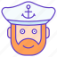 sailor, avatar, character, head, captain 