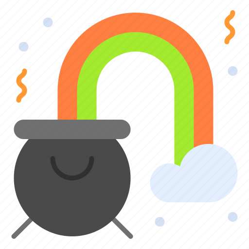Pot, rainbow, clover, gold, lucky icon - Download on Iconfinder