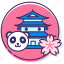 cherry blossom, china, panda, sakura blossom, sakura festival, temple 