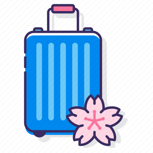 Cherry blossom tour, cherry blossom trip, japan, luggage, sakura tour package, tour, travel icon - Download on Iconfinder