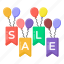 sale emblems, sale sign, sale balloons, celebration sale, super sale 